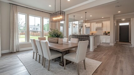Spacious open-plan dining area
