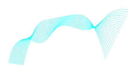 Fototapeta premium Abstract vector wavy lines flowing smooth curve colorful gradient purple blue on transparent background