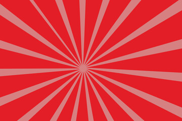 Red and White Color Burst Rays Background Radiating Sunbeam Vector Design