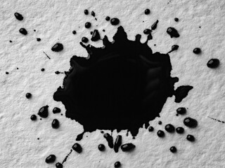 spots of black ink on white paper