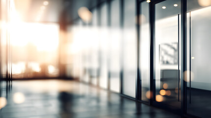 Dynamic office space with blurred background modern workplace digital art professional environment