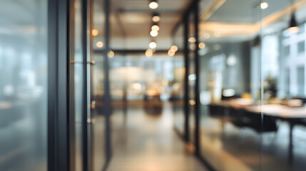 Office interior action corporate building image content modern environment blurred viewpoint concept