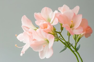 Fototapeta premium Close-up of delicate, pastel pink flowers in soft light.