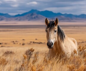 Obraz premium A horse in a field.