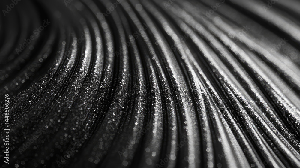 Fototapete Abstract, textured surface with flowing lines.  A close-up view of a design element featuring a series of curved, parallel lines. The lines have a subtle, reflective sheen