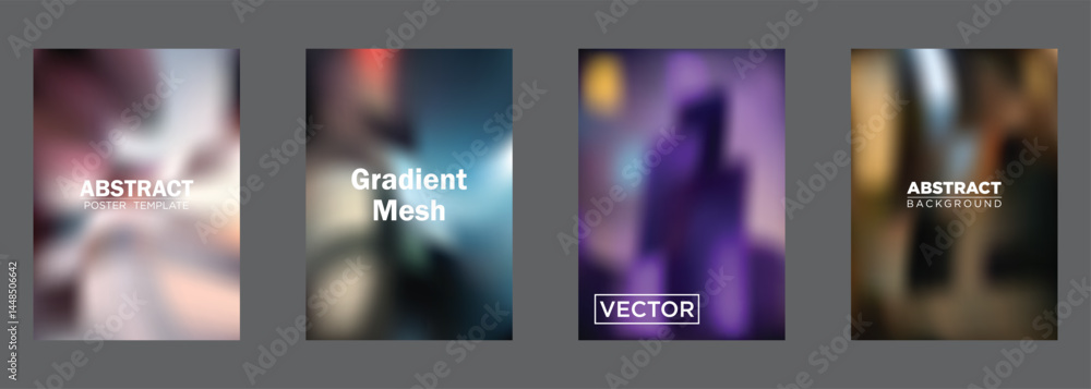 Poster abstract gradient mesh backgrounds vector poster templates