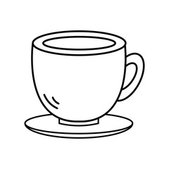 Coffee clip art design on plain white transparent isolated background for card, shirt, hoodie, sweatshirt, apparel, card, tag, mug, icon, poster or badge