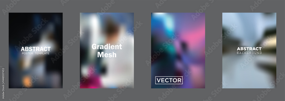 Poster abstract gradient mesh background poster templates vector design