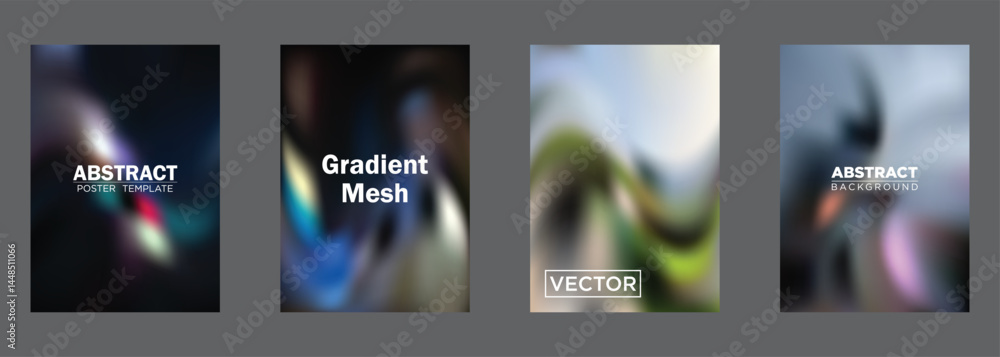 Poster abstract gradient mesh background poster templates vector design