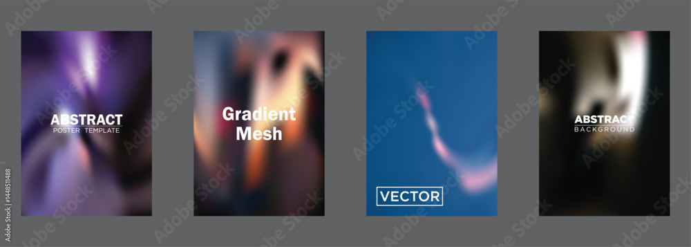 Poster abstract gradient mesh backgrounds vector poster templates