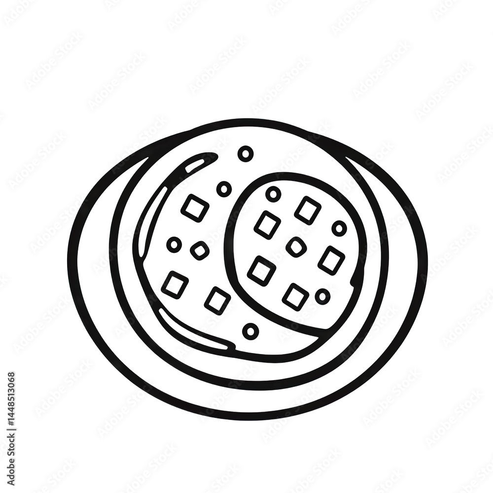 Poster a close-up illustration of a unique. artistic representation of a round. textured object resembling 
