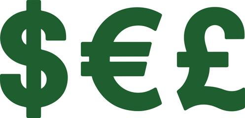 Global Currency Symbols: Dollar, Euro, and Pound in a Vibrant Financial Design
