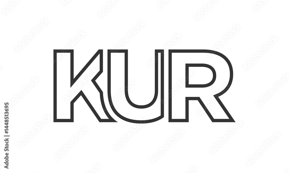 Poster kur logo design template with strong and modern bold text. initial based vector logotype featuring s