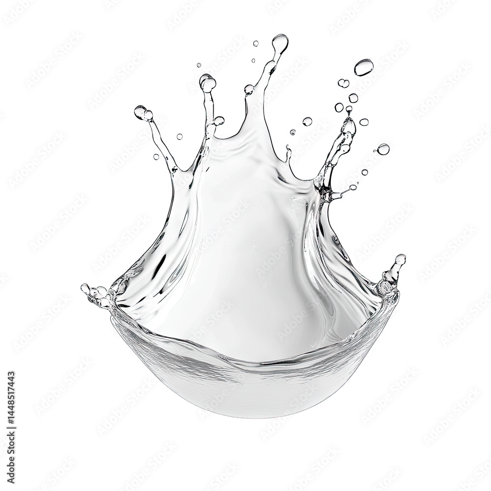 Poster a high-speed capture of a water splash. showcasing the dynamic movement and clarity of the liquid. s