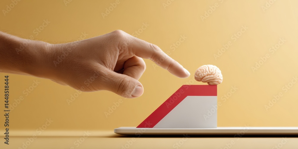 Aufkleber AI Workforce Disruption Minimalist Digital Transformation Concept Illustrating Algorithmic Workforce Optimization and Strategic Human-Machine Interaction