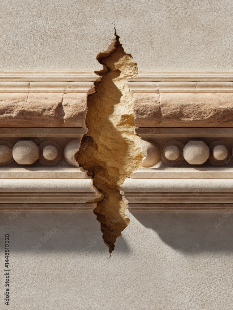 Poster minimalist geological abstraction architectural texture reveals organic fracture dynamics - sculptur