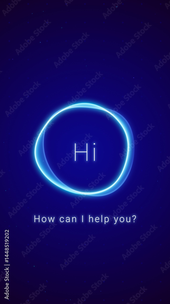 Poster abstract ai text to speech voice generation app concept, smart personal assistant chat bot talking, 