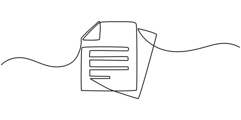 Clipboard with checklist icon  continuous one line drawing of outline vector illustration, One continuous line vector drawing of a folder. Outline documents background icon. Saving securities vector .
