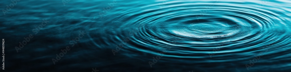 Leinwandbilder Quantum Wave Dynamics High-Resolution Ripple Effect Visualization in Deep Teal - Advanced Scientific Modeling for Tech Innovation and Digital Visualization Trends