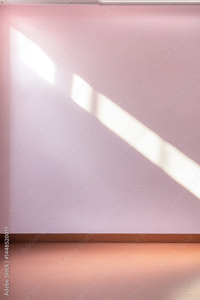 Poster soft minimalist light study contemporary interior design mockup with pastel gradient shadows and inn