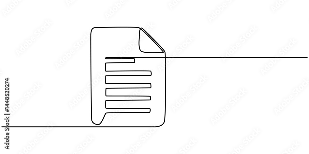 Poster clipboard with checklist icon continuous one line drawing of outline vector illustration, one contin
