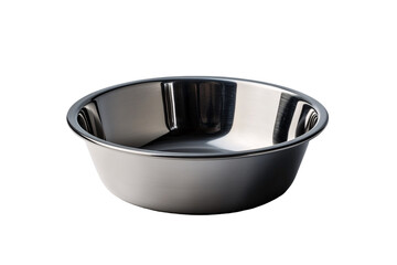 a silver bowl with a white background
