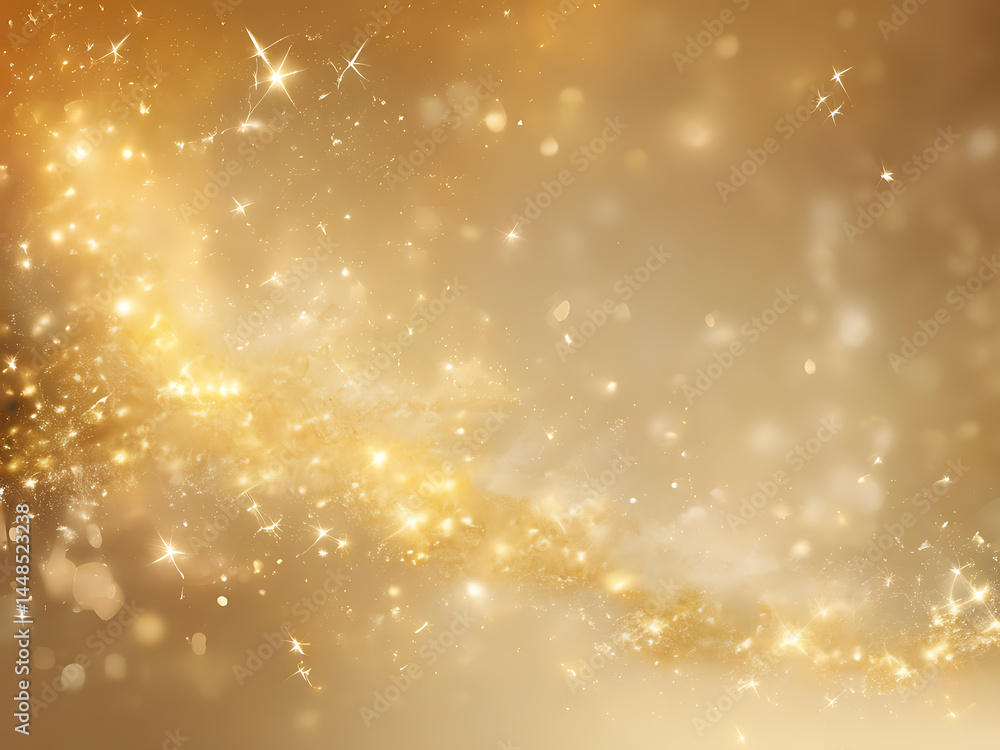 Poster golden sparkling light background with glowing bokeh and shine effects for festive design ai