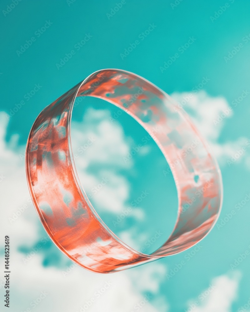 Poster Infinite Mobility Sleek Metallic Mobius Ring Symbolizing Tech Innovation, Digital Transformation and Fluid Design Dynamics in Minimalist