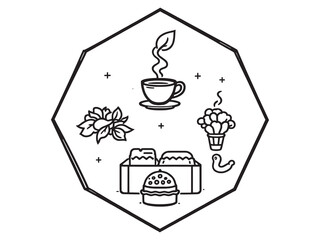 Compost line art icon organic garden soil improvement