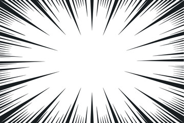 Obraz premium Abstract explosion burst with radiating lines, high-energy action comic effect design