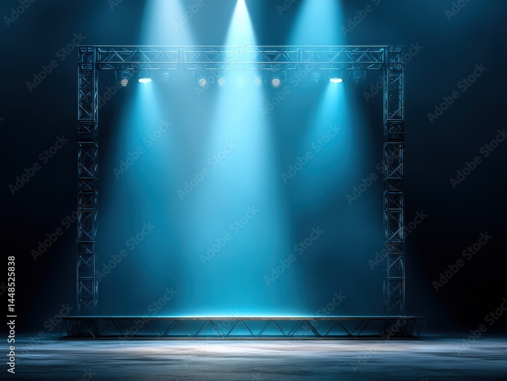Fototapete Immersive Metaverse Performance Stage Cutting-Edge Event Technology Transforming Digital Entertainment Experiences with Ambient Lighting and Interactive Spatial Design