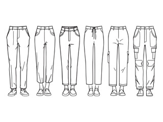 Contemporary Line Art of Dress Pants for Fashion Industry Visuals