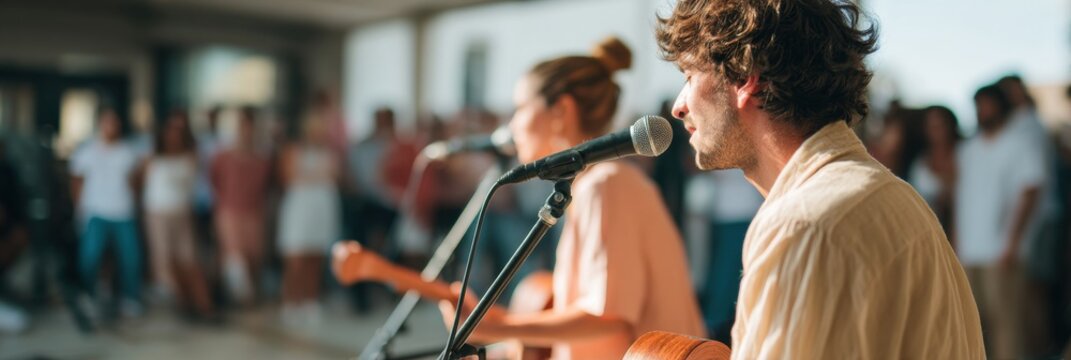 Indie Acoustic Storytellers Authentic Live Music Experience in Intimate Urban Venue - Millennial Creative Culture and Collaborative Performance Art