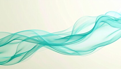 Flowing turquoise smoke wave abstract art digital minimalist high-resolution ethereal aesthetic