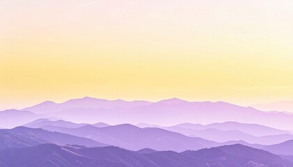 Obraz premium Serene sunset over mountain ranges nature landscape photography tranquil environment soft color palette aerial view of scenic beauty