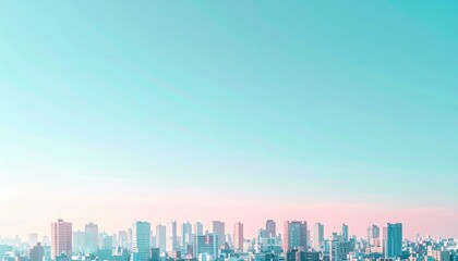 Fototapeta premium Urban cityscape sunrise modern metropolis aerial view serene atmosphere vibrant colors landscape photography