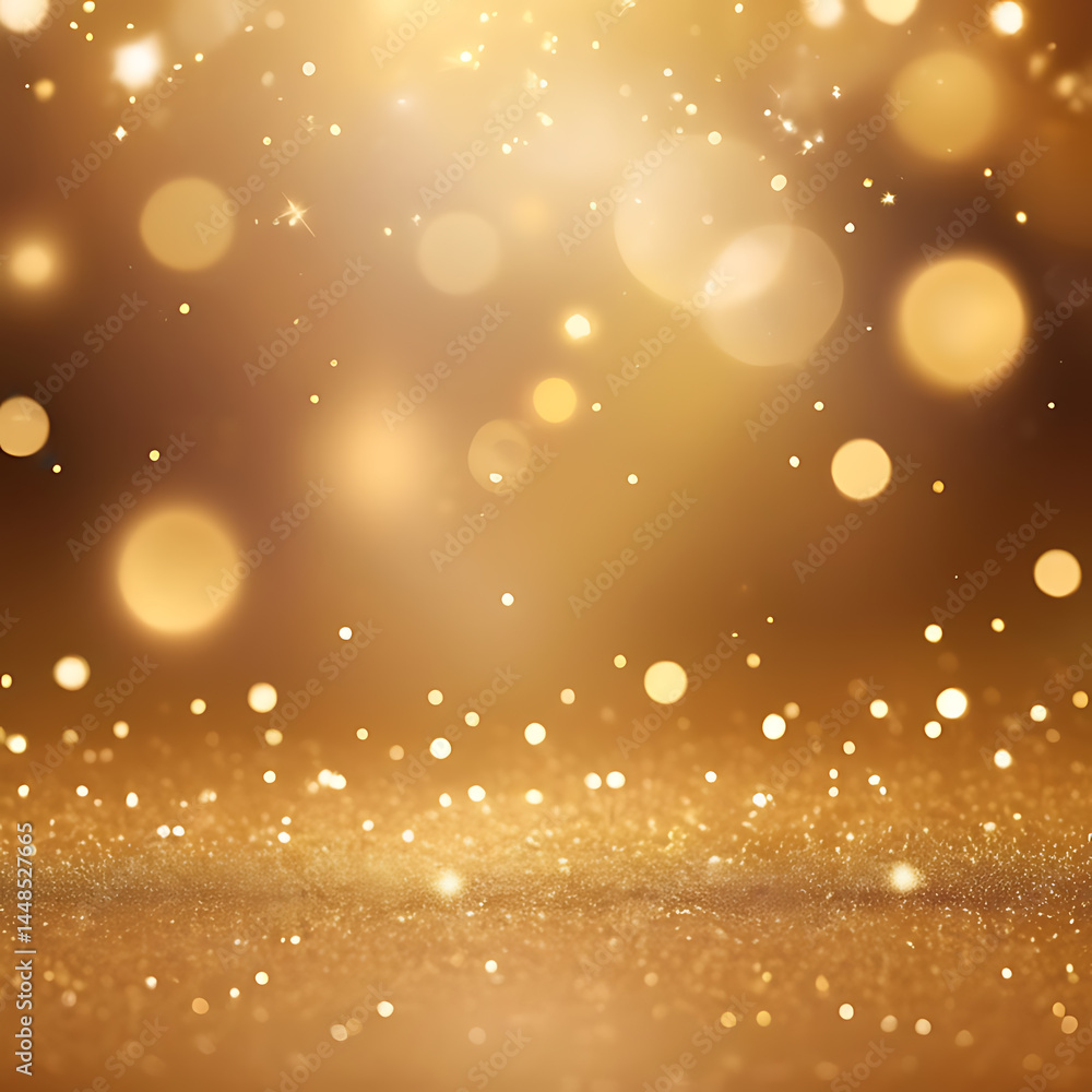 Poster golden sparkling light background with glowing bokeh and shine effects for festive design ai