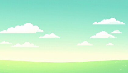 Obraz premium Serene cloudy sky over lush green hills nature landscape background tranquil environment wide angle view for relaxation