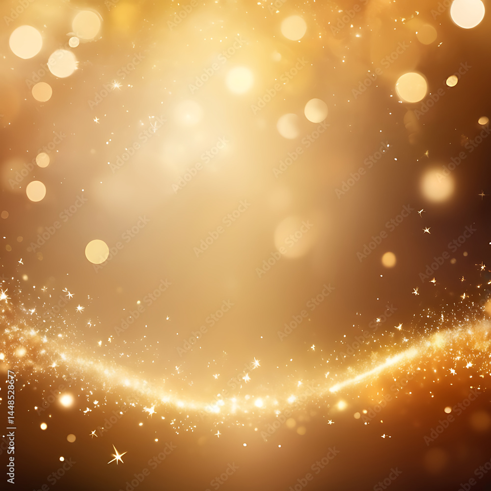 Poster golden sparkling light background with glowing bokeh and shine effects for festive design ai