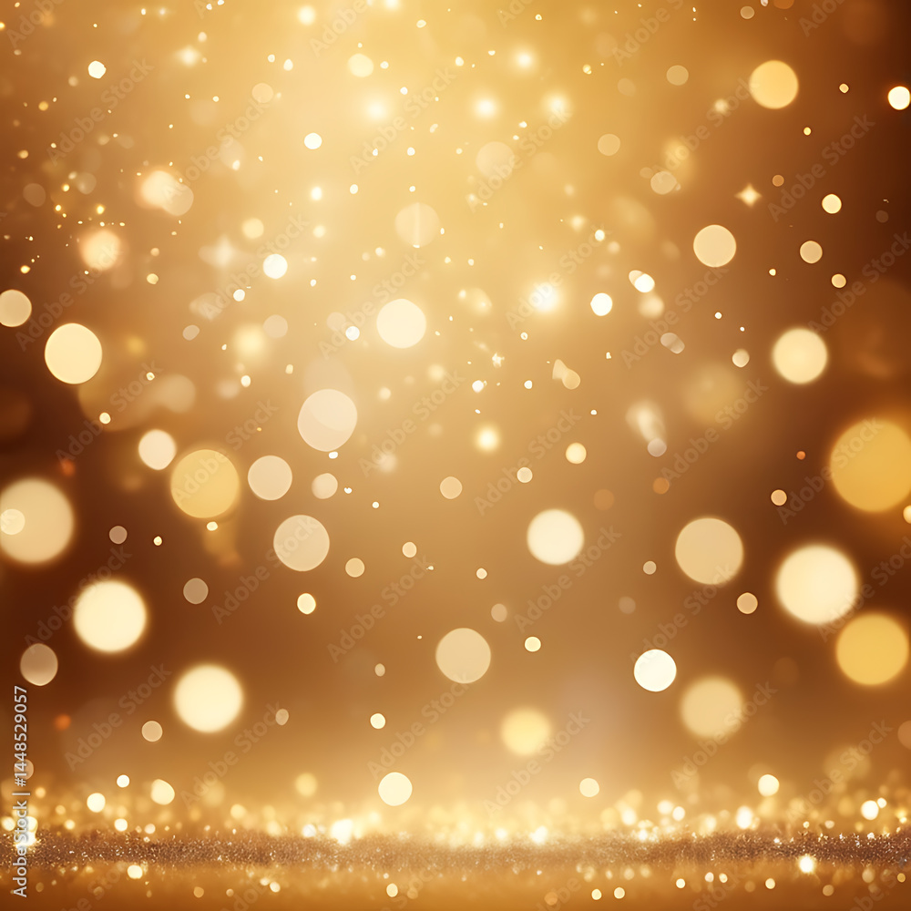 Poster golden sparkling light background with glowing bokeh and shine effects for festive design ai