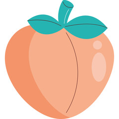 Essential Single Word Keywords for a Flat Design Peach Vector Element
