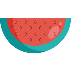 Flat Design Watermelon Slice for Summer Fruits Illustration