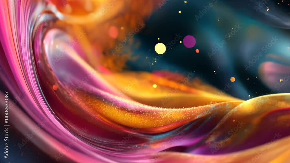 Poster vivid swirls: dynamic paint and light effect with colorful particles