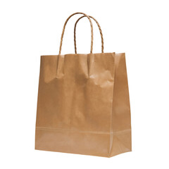 Paper shopping bag isolated on transparent background