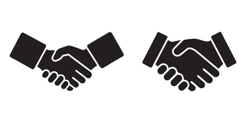 Handshake vector icon silhouette, Handshake icon vector art illustration on white background