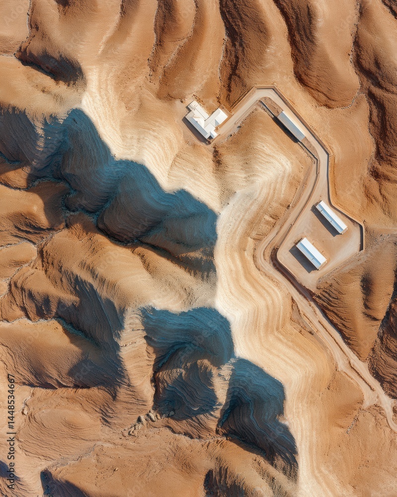 Aufkleber geospatial resilience avant-garde infrastructure design meets climate-adaptive terrain in minimalist