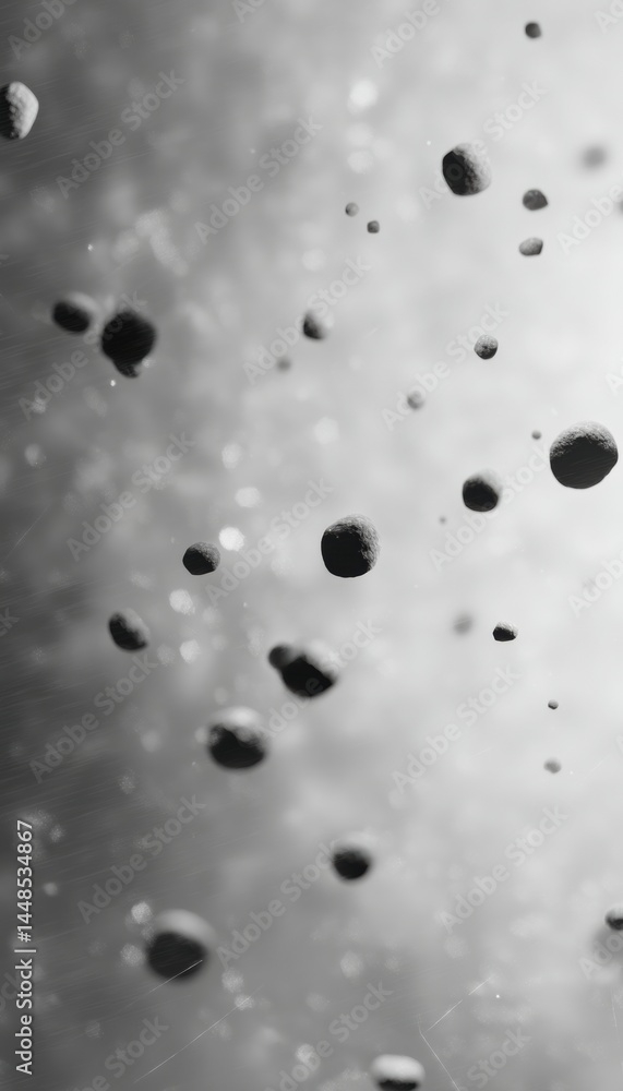 Poster digital texture evolution abstract black toner particle suspension in high-resolution micro-aestheti