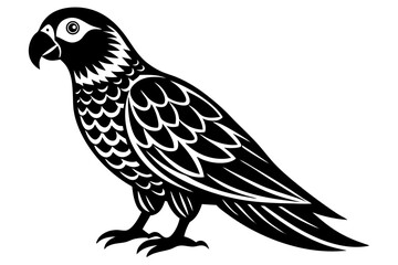 Cute Bird Vector Line Art Illustration – Clipart, Logo Icon, Black and White Bird Drawing