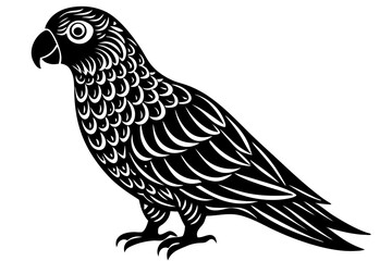 Cute Bird Vector Line Art Illustration – Clipart, Logo Icon, Black and White Bird Drawing