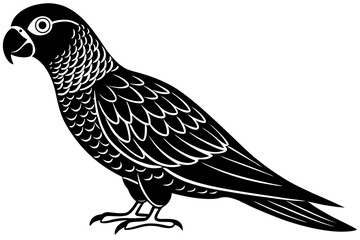 Cute Bird Vector Line Art Illustration – Clipart, Logo Icon, Black and White Bird Drawing